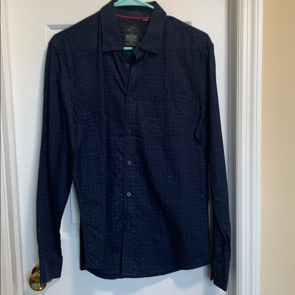 Men’s business slim fit shirt in Navy, fit size M!